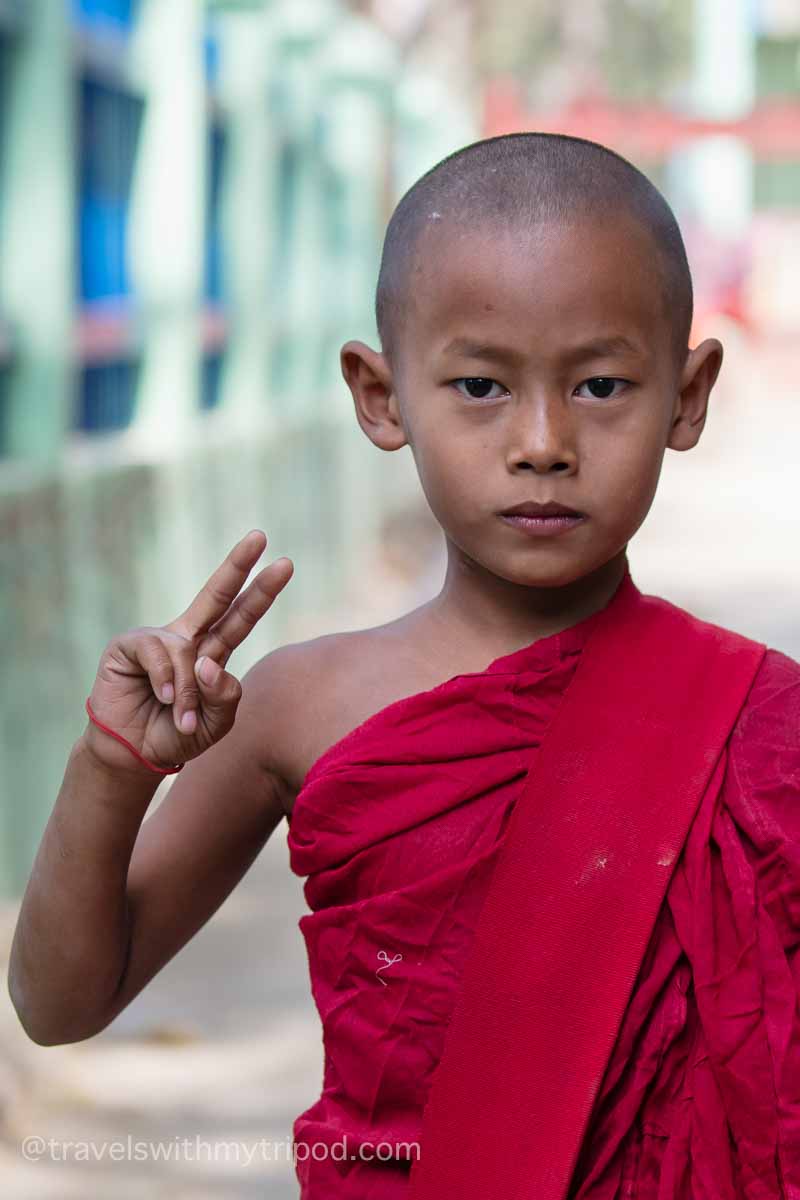 A young student at the Aung Myae Oo Monastic Free Education School in Myanmar