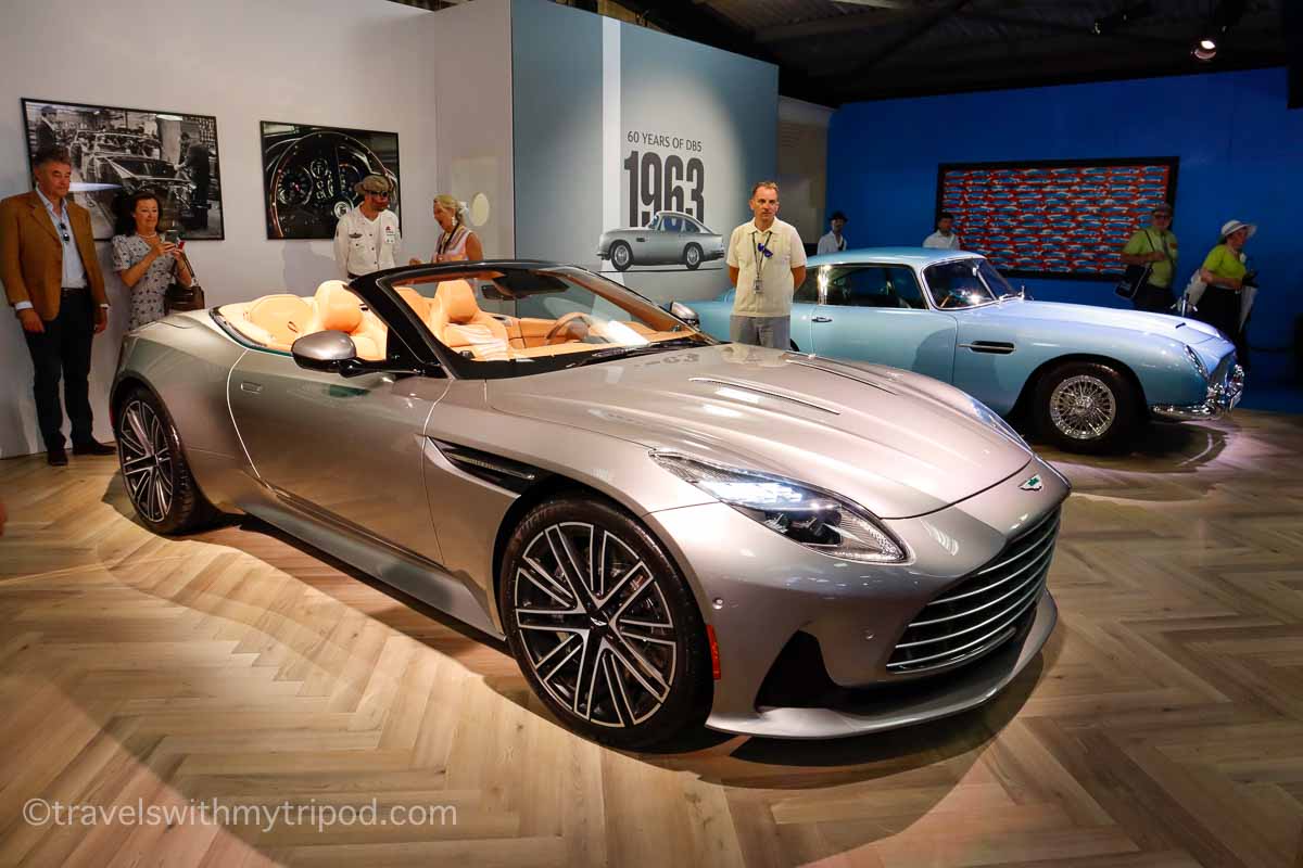 Old and new cars on display at the Earls Court Motor Show at Goodwood Revival