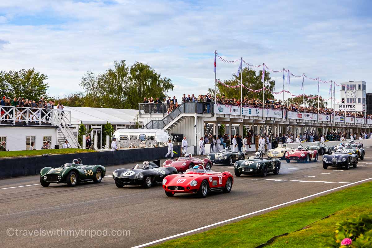 Historic cars in action at Goodwood Revival