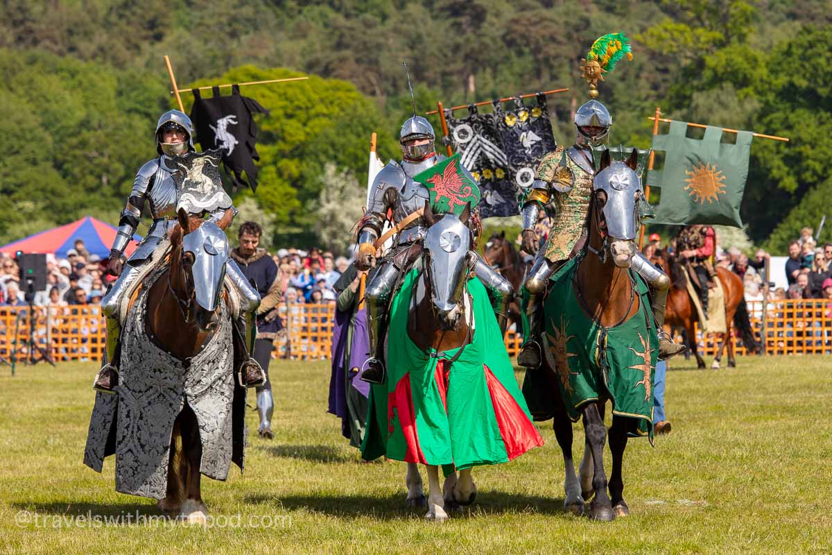 Knights in armour prepare to joust at Leeds Castle