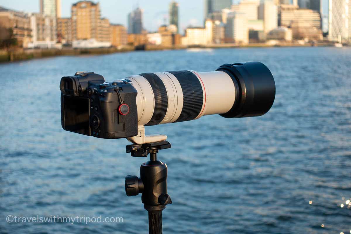 Manfrotto Befree GT XPRO with Canon R5 and telephoto lens