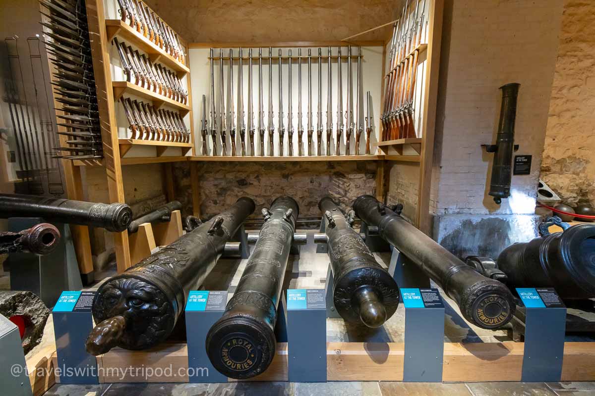 Some of the weapons stored in the armoury