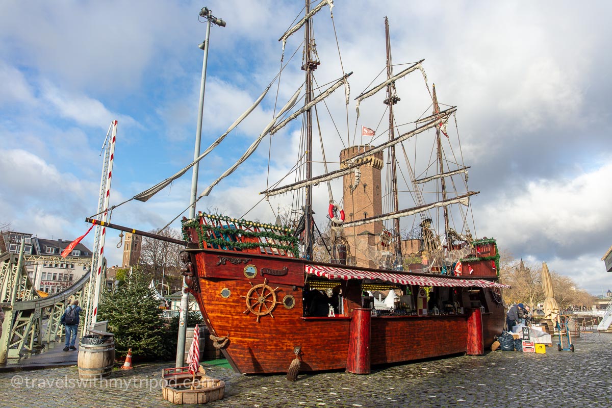 A ship-themed bar at the Harbour Christmas market in Cologne