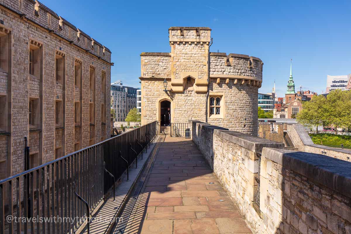 You can walk along the battlements and explore some of the towers